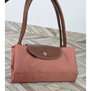 LONGCHAMP Le Pliage Original Med Tote Caramel/Mocha Nylon Shoulder Bag READ